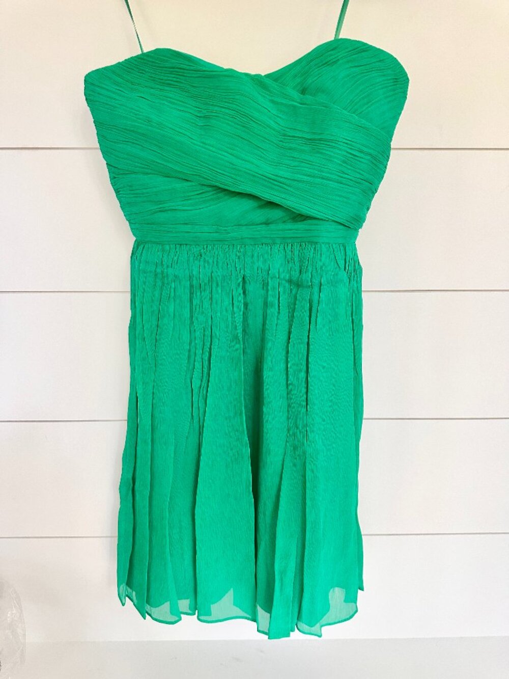 J.Crew Arabelle Silk Chiffon Strapless Dress - Gallery Green - Size 2 Petite